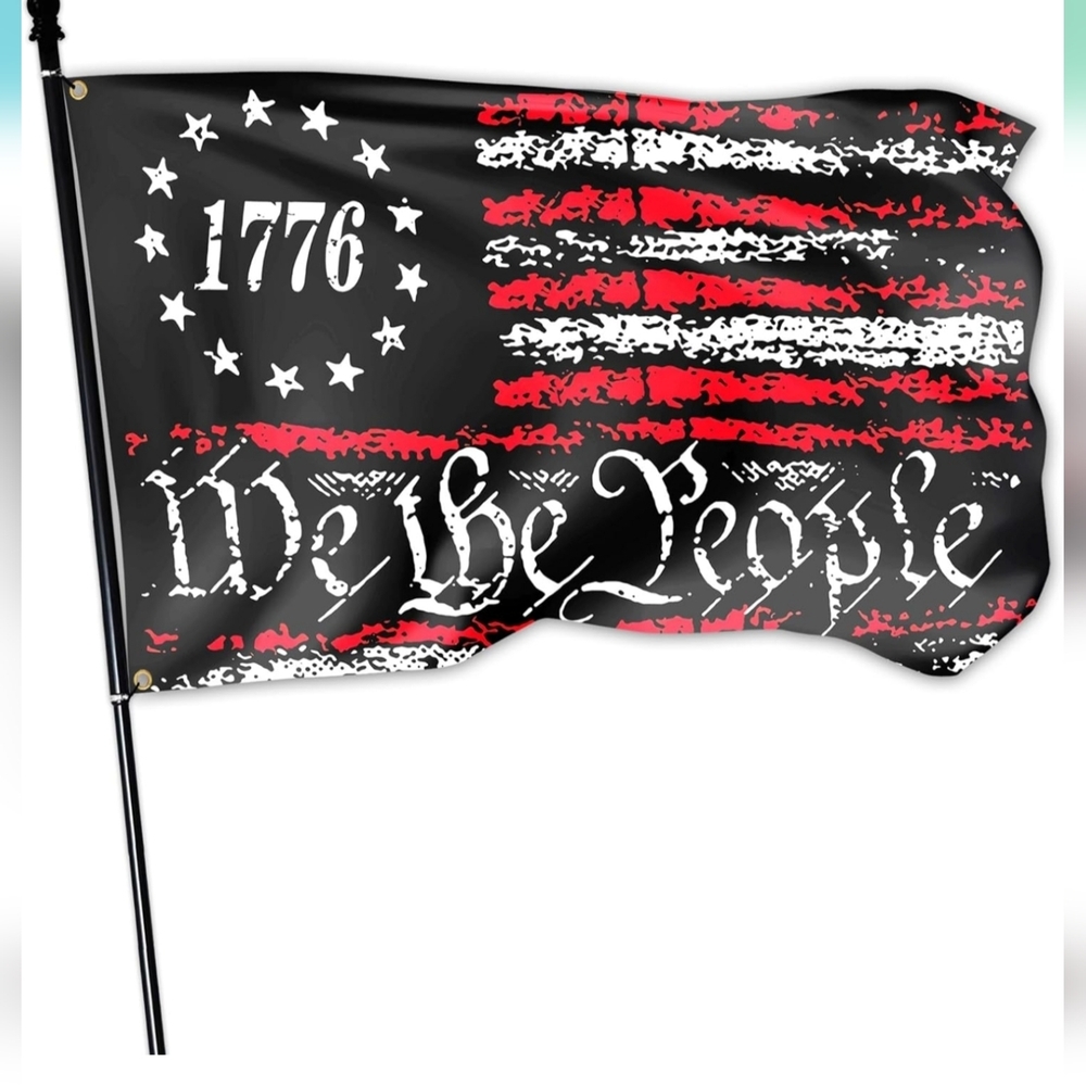 We The People Flag 3x5 Ft Outdoor 1776 Flag Polyester Double Sided Mirror Print
